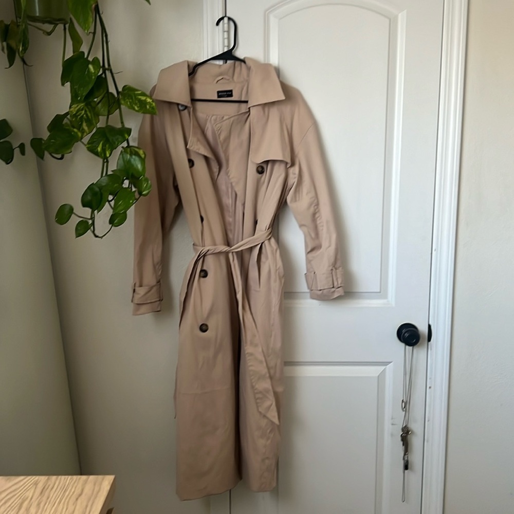 White fox trench coat